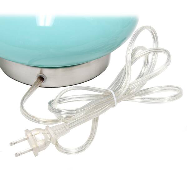 23.5 in. Seafoam Glass Dollop Table Lamp with White Fabric Shade