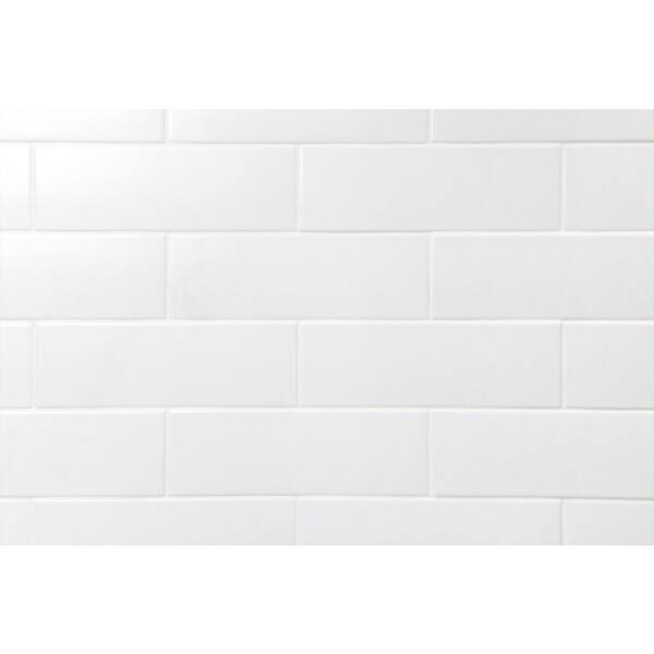 Barnet White 3 in. x 9 in. x 10mm Matte Ceramic Subway Wall Tile (30 pieces / 5.16 sq. ft. / box)