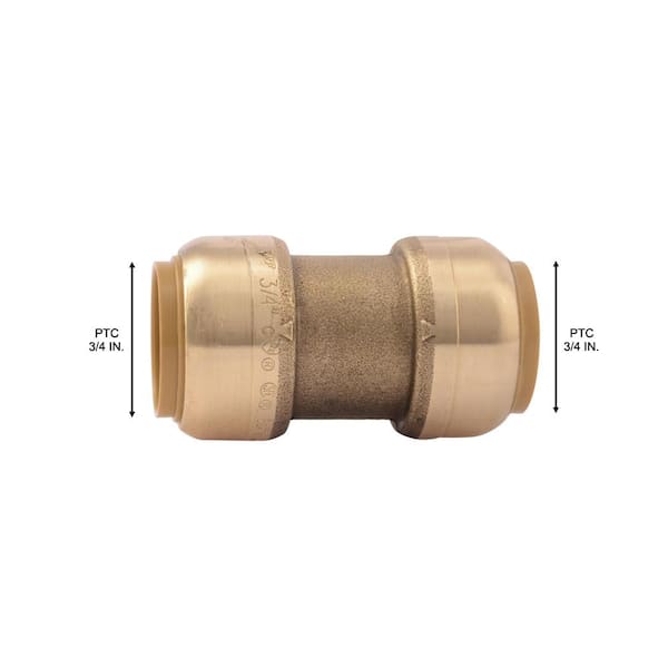 3/4 in. Push-to-Connect Brass Coupling Fitting Pro Pack (4-Pack)