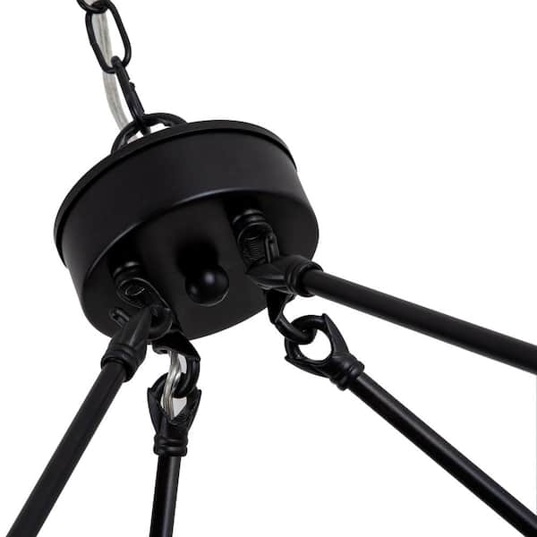 Bismarck 24-Light Black Candle Style Wagon Wheel Chandelier