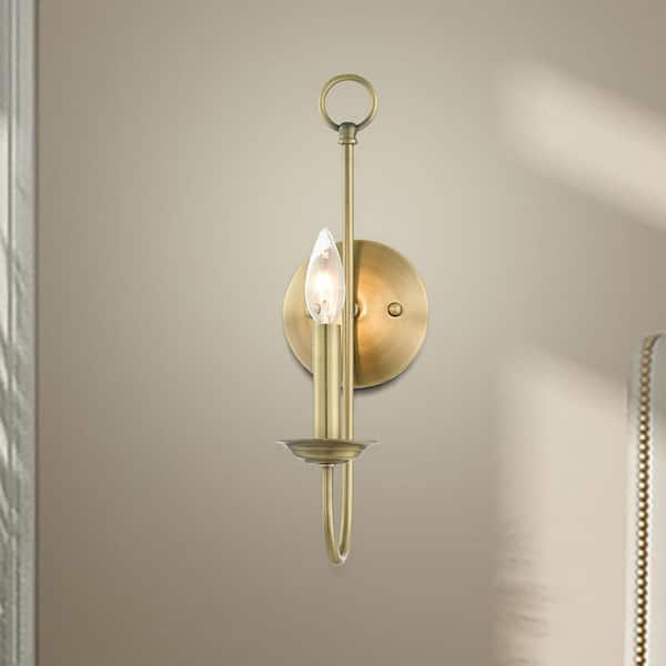 Estate 1 Light Antique Brass Sconce