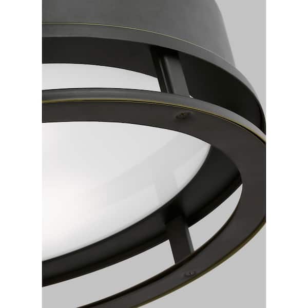 Union 2-Light Antique Bronze LED Outdoor Flush Mount Light