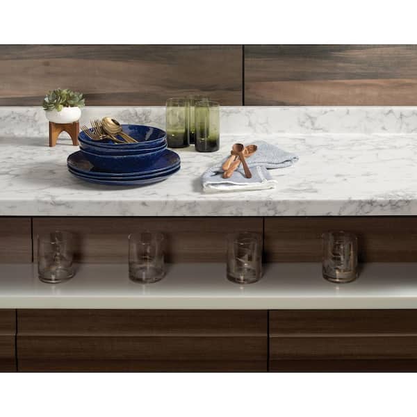 4 ft. x 8 ft. Laminate Sheet in RE-COVER Marmo Bianco Premium Textured Gloss Finish