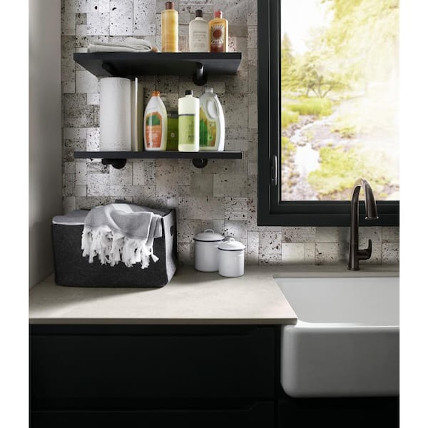 Whitehaven Farmhouse Self-Trimming Apron Front Cast Iron 33 in. Single Bowl Kitchen Sink in White