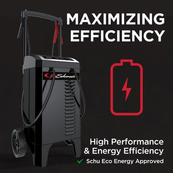 Automotive 6-Volt/12-Volt 300-Amp/200-Amp Wheeled Battery Charger and Jump Starter with 60-Amp Boost