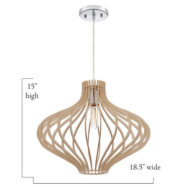 Sanaa 1-Light Kula Wood Hanging Pendant