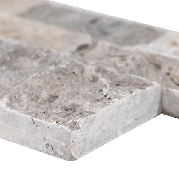 Trevi Gray Ledger Panel 6 in. x 24 in. Natural Travertine Wall Tile (6 sq. ft./Case)