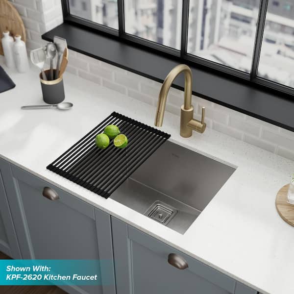 Pax Zero-Radius 24in. 18 Gauge Undermount Single Bowl Stainless Steel Laundry and Utility Sink