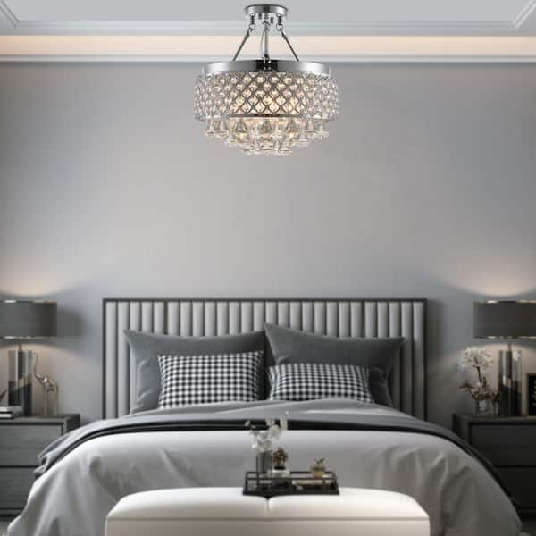 Jackson 15 in. 4-Light Semi-Flush Mount with Crystal