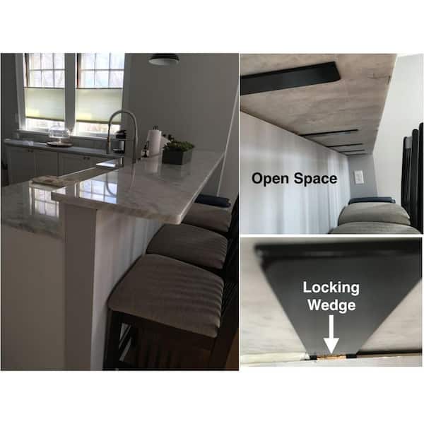 8 in. Black Steel Low Profile Adjustable Countertop Support Bracket