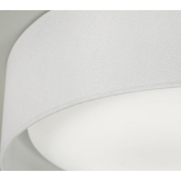 Ally 16 in. 1-Light White LED Flush Mount with White Linen Shade