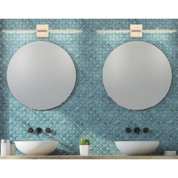 Makena 28 in. Gold Dimmable Integrated LED Metal Wall Sconce