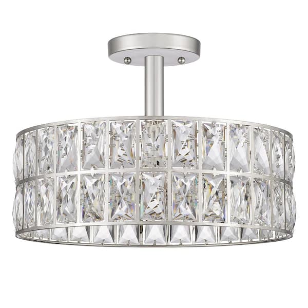 Coffman 3-Light Polished Nickel Semi-Flush Mount