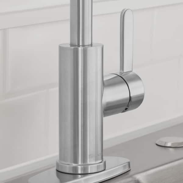 Paulina Single-Handle Bar Faucet in Stainless Steel