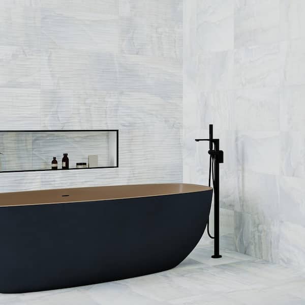 Dubai Blue 13 in. x 25 in. Smooth Glazed Porcelain Floor and Wall Tile (10.76 sq. ft./Case)