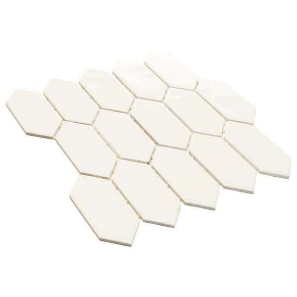 LuxeCraft White 11 in. x 12 in. Glazed Ceramic Picket Mosaic Tile (8.76 sq. ft./Case)