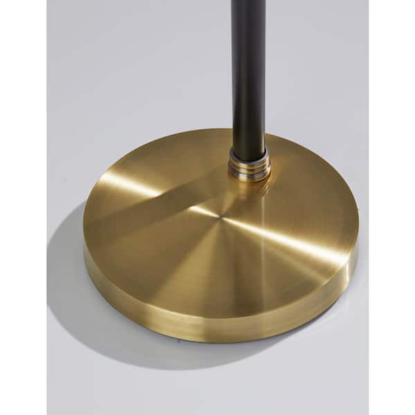 Bergen 82 in. Black and Antique Brass 3-Arm Arc Lamp