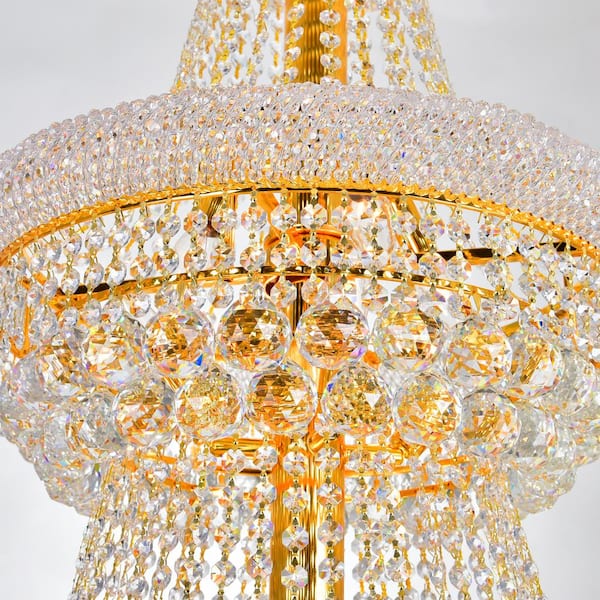 Empire 32 Light Down Chandelier With Gold Finish