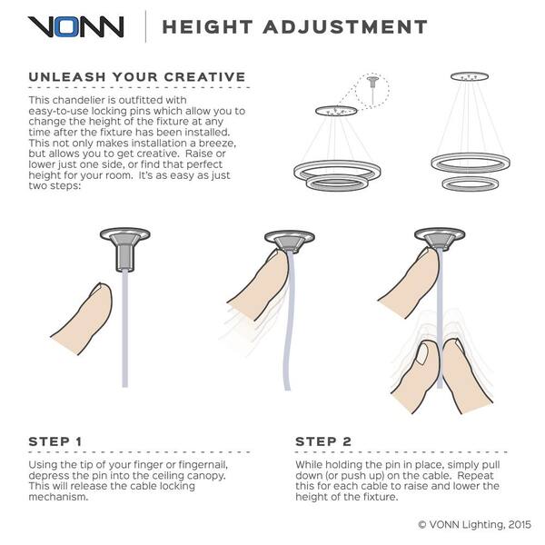 Atria Square 20 in. 38-Watt Black ETL Certified Integrated LED Chandelier Height Adjustable Hanging Pendant Light