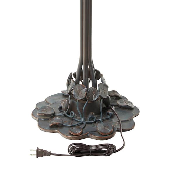 Valencia 31 .75 in. Antique Bronze Laburnum Tiffany-Style Stained Glass Table Lamp