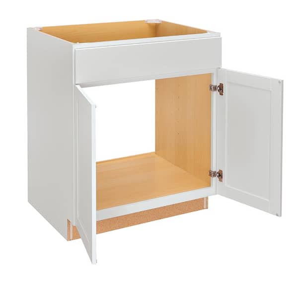 Westfield Feather White Assembled Sink Base Kitchen Cabinet (36 in. W x 23.75 in. D x 35 in. H)