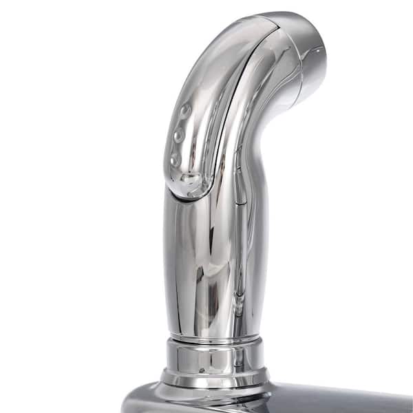 Banbury Single-Handle Low-Arc Standard Kitchen Faucet with Side Sprayer on Deck in Chrome