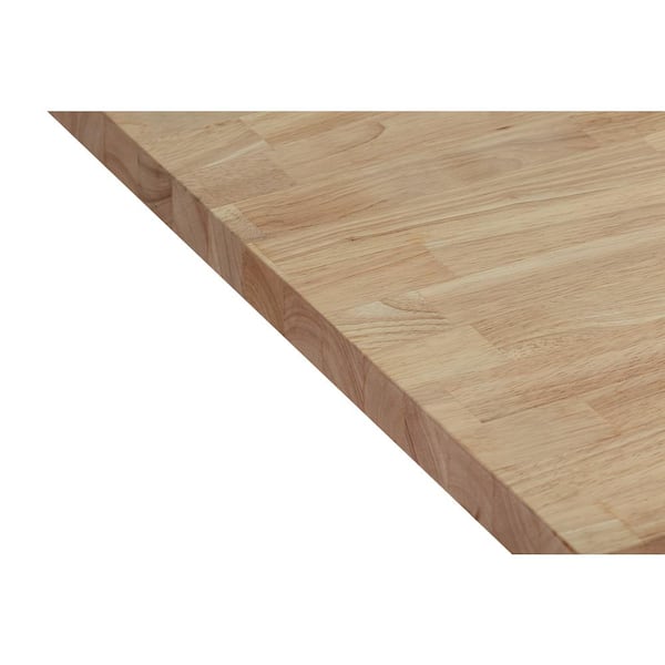 6 ft. L x 25 in. D Unfinished Hevea Solid Wood Butcher Block Countertop With Square Edge