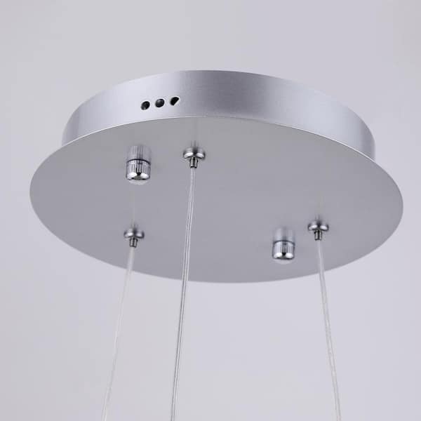 Carson 3 - Light Silver Statement Square/Rectangle Integrated LED Chandelier