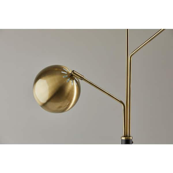 Emerson 68 in. Black and Antique Brass Tree Lamp