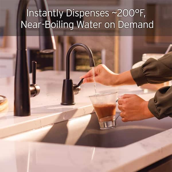 HOT250 Instant Hot Water Dispenser, Single-Handle Matte Black 8.21 in. Faucet with 2/3-Gallon Tank, H250MBLK-SS