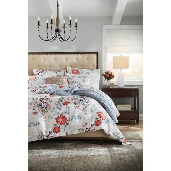 26.5 in. White Ceramic Table Lamp with Linen Shade