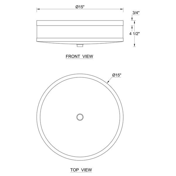 15 in. Watt Equivalence 200-Watt Modern Satin Nickel Dimmable Integrated LED Flush Mount Light with White Acrylic Shade