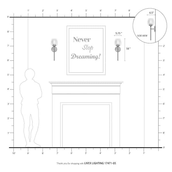 Willow 1-Light Polished Chrome Wall Sconce with Clear Glass