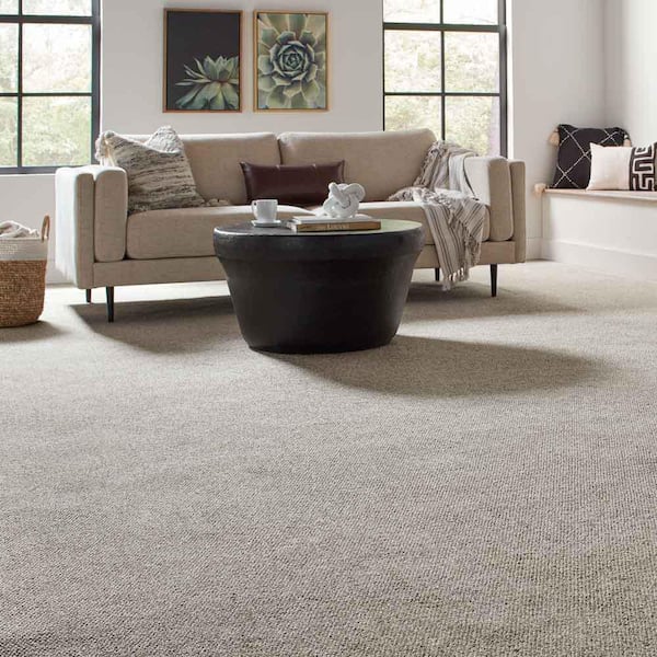 Hanville  - Rocky Ridge - Gray 27 oz. SD Polyester Loop Installed Carpet