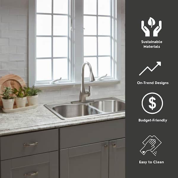 Wilsonart 8 ft. Left Miter Laminate Countertop Kit Included in Spring Carnival Granite with Full Wrap Ogee Edge