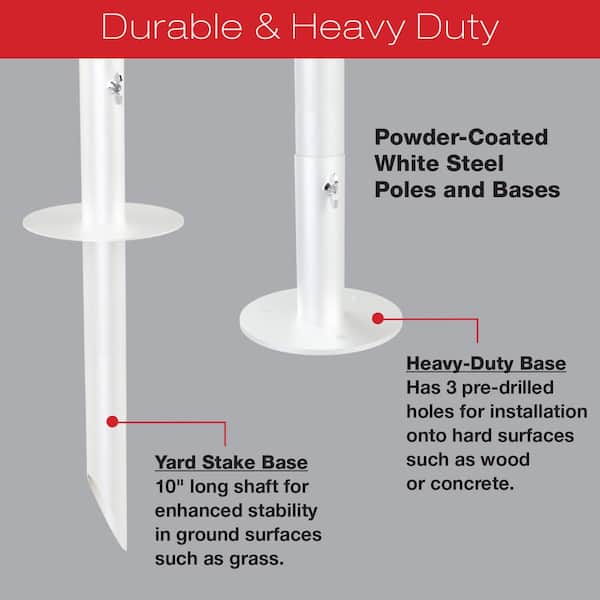 Two 10 ft. White String Light Poles