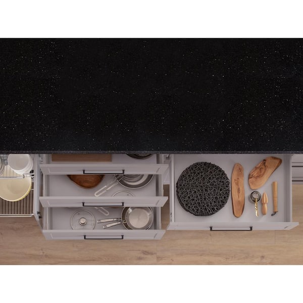 5 ft. Solid Surface Countertop in Black Galaxy Granite