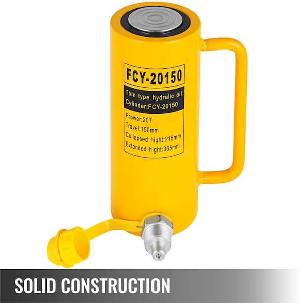 20-Ton Hydraulic Cylinder Jack 6 in. Solid Stroke Single Acting Hydraulic Cylinder with Quick Connector Portable
