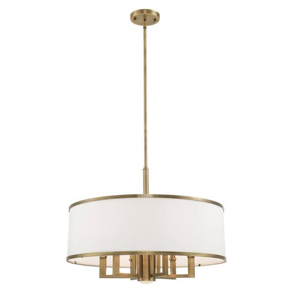 Park Ridge 7 Light Antique Brass Pendant Chandelier