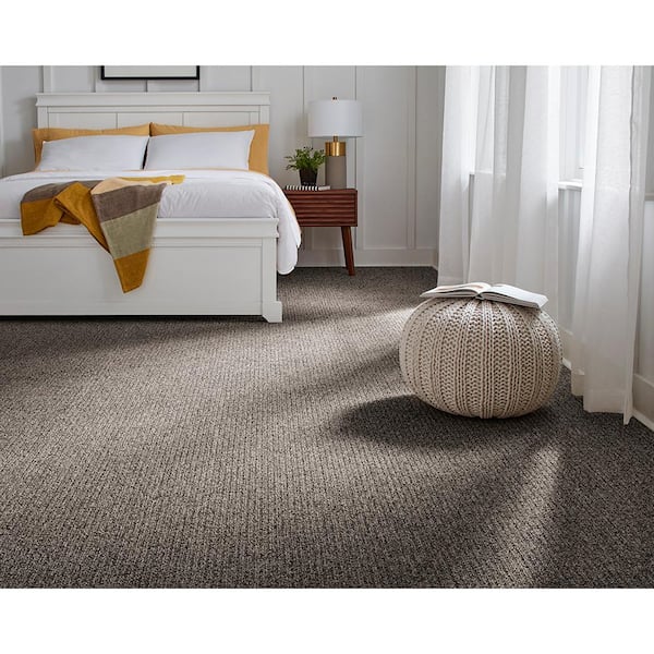 Finton  - Sea Lion - Gray 24 oz. SD Polyester Loop Installed Carpet