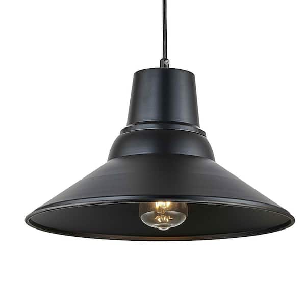 1-Light Black Outdoor Pendant Light