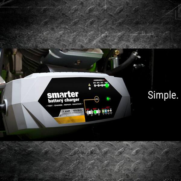 12V/24V 7 Amp Smart Automotive Battery Charger, Maintainer, Repairer, Tester with Advanced Desulphation Process