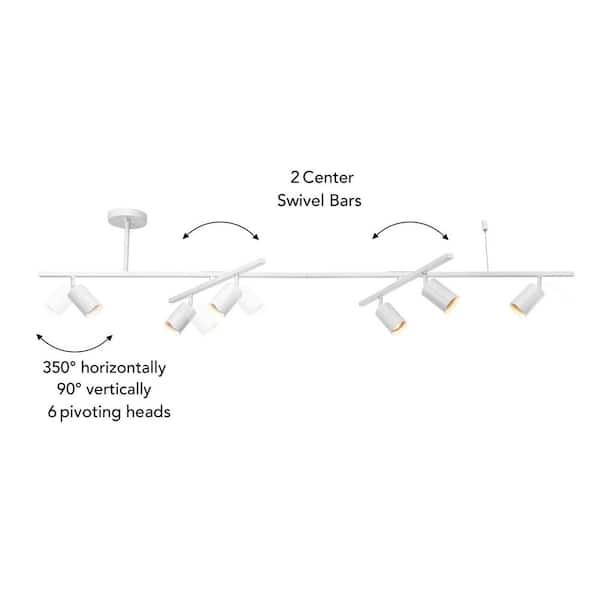 5.3 ft. 6-Light Matte White Flexible Track Lighting Kit with Center Swivel Bars