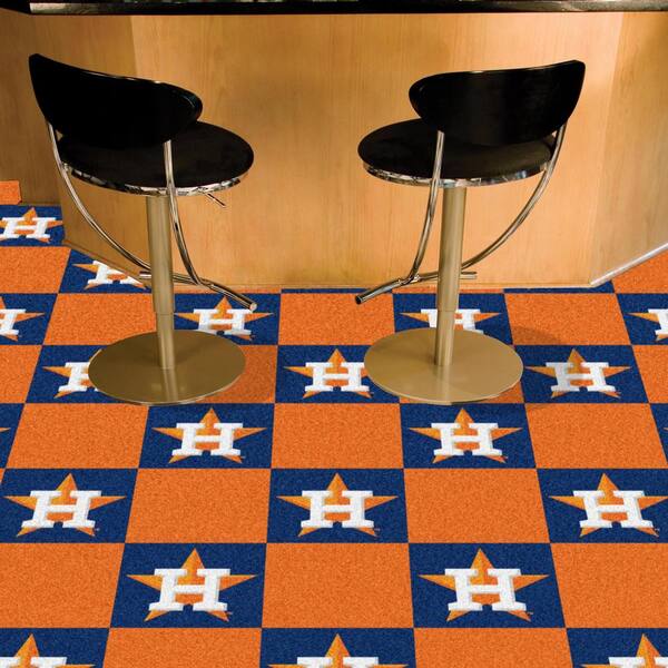 Houston Astros Orange Residential 18 in. x 18 in. Peel and Stick Carpet Tile (20 Tiles/Case) 45 sq. ft.