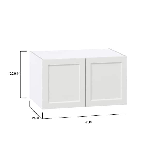 36 in. W x 24 in. D x 20 in. H Alton Painted White Shaker Assembled Deep Wall Bridge Kitchen Cabinet