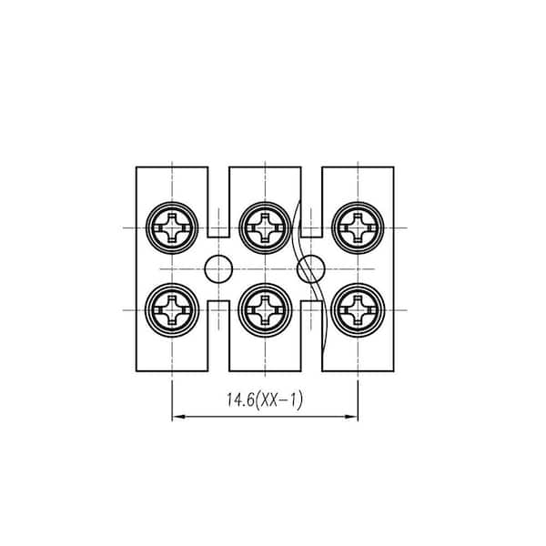 Euro Style Terminal Block 65 Amp 2 Position (25-Pack)