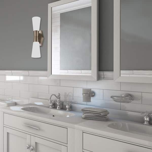 Locke 18 in. Aged Brass LED Vanity Light Bar and Wall Sconce, 3000K