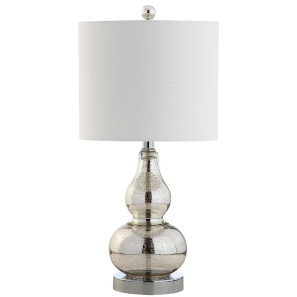 Anya 20.5 in. Mercury Silver Mini Glass Table Lamp