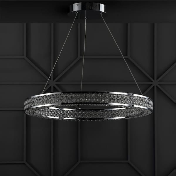 Benton 36-Watt Chrome/Clear Integrated LED Chandelier