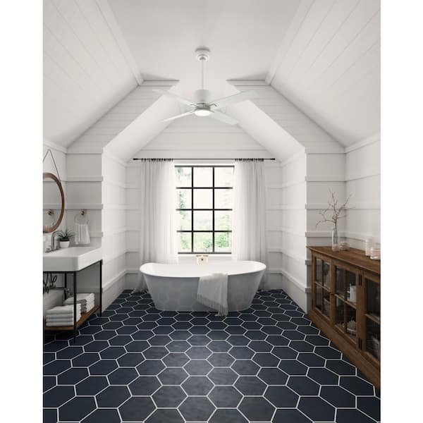 Visalia 52 in. Integrated LED Indoor/Outdoor Matte White Ceiling Fan with Light Kit and Remote